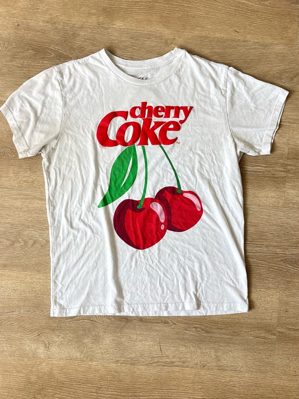 White cherry coke Graphic Tee with Red Cherries
